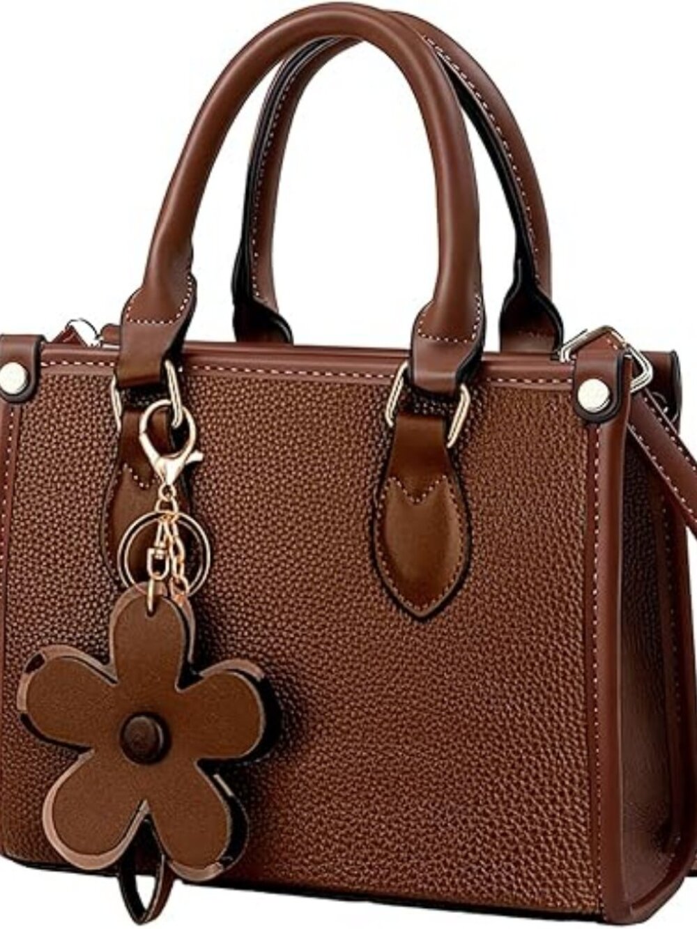 Mini Leather Crossbody Bag for Women – Top Handle Satchel Purse